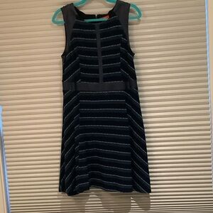 Joe Fresh Black and Gray Striped Midi Dress